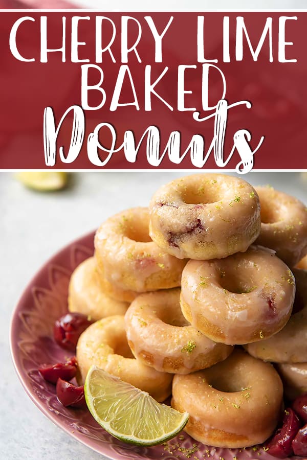 Hot, fresh breakfast treats are possible with these super simple Cherry Lime Baked Donuts - they're ready to eat in about 30 minutes! Skip the deep fryer and opt for the oven for these cherry-vanilla flavored cake donuts, then cover them in an irresistibly sweet-tart cherry lime glaze. 