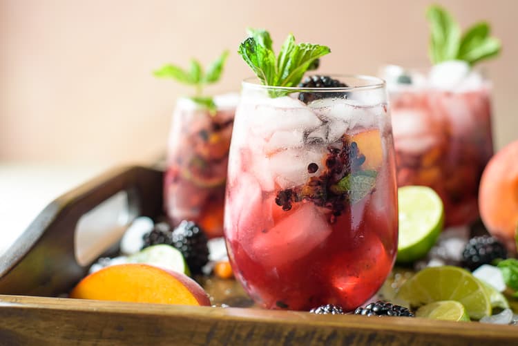 Blackberry Peach Bourbon Smash