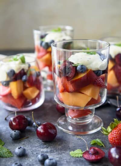 Fresh Fruit Salad with Citrus Poppy Seed Yogurt