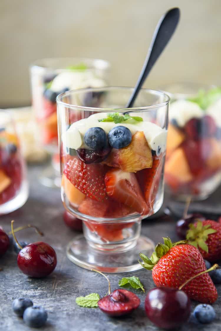 Summer Fruit Salad with spoon