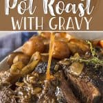 When that comfort food craving strikes, my Nana's easy Crock Pot Roast recipe should be on the menu! Twenty minutes of prep and a long day of slow cooking rewards you with tender, flavorful beef and vegetables and a delicious, already-thickened gravy you'll be eating by the spoonful!
