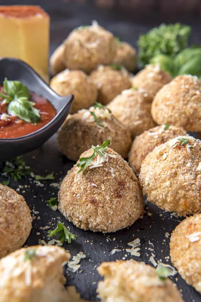 Cheesy Arancini Rice Balls • The Crumby Kitchen