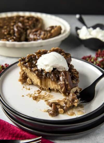 Pecan Pie Cheesecake with bites missing