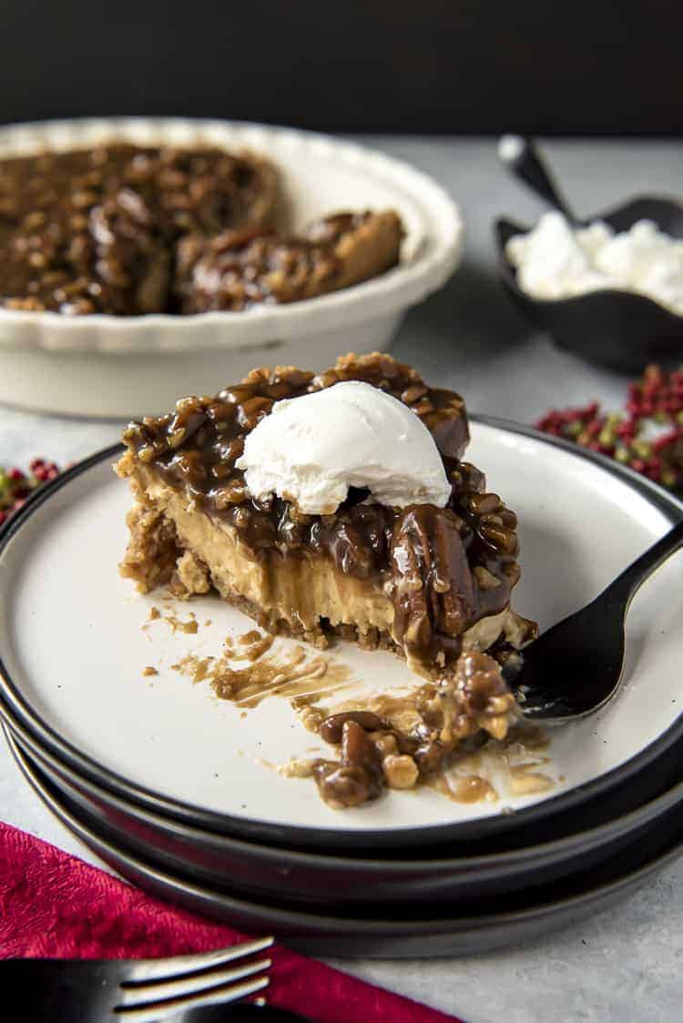 Pecan Pie Cheesecake with bites missing