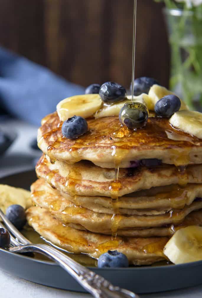 Blueberry Banana Pancakes • The Crumby Kitchen Blueberry Banana Pancakes • The Crumby Kitchen