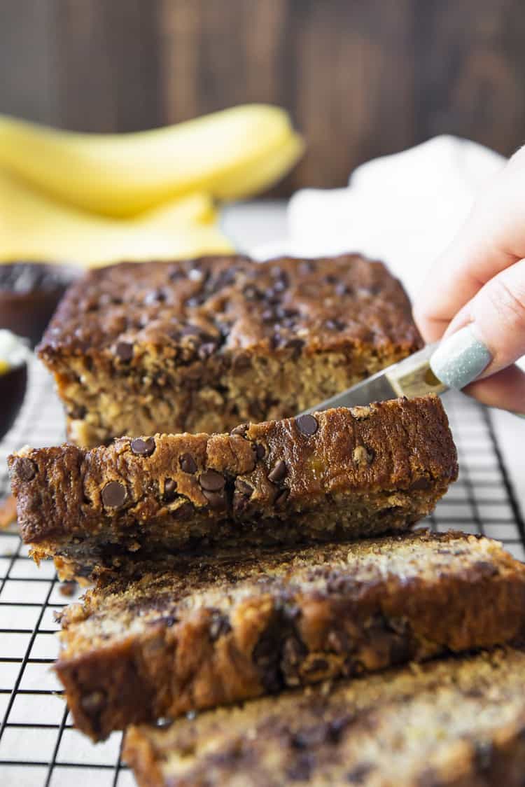 One Bowl Chocolate Chip Banana Bread • The Crumby Kitchen