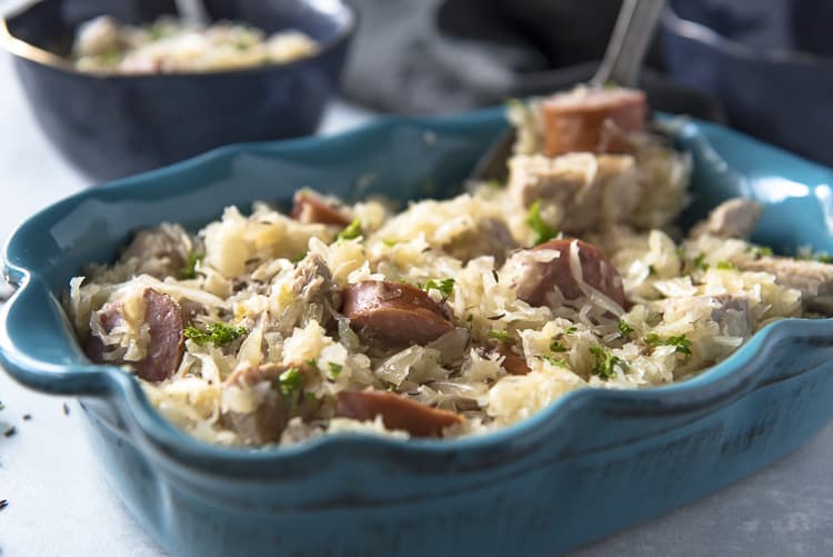 Pork and Sauerkraut that was made in a slow cooker