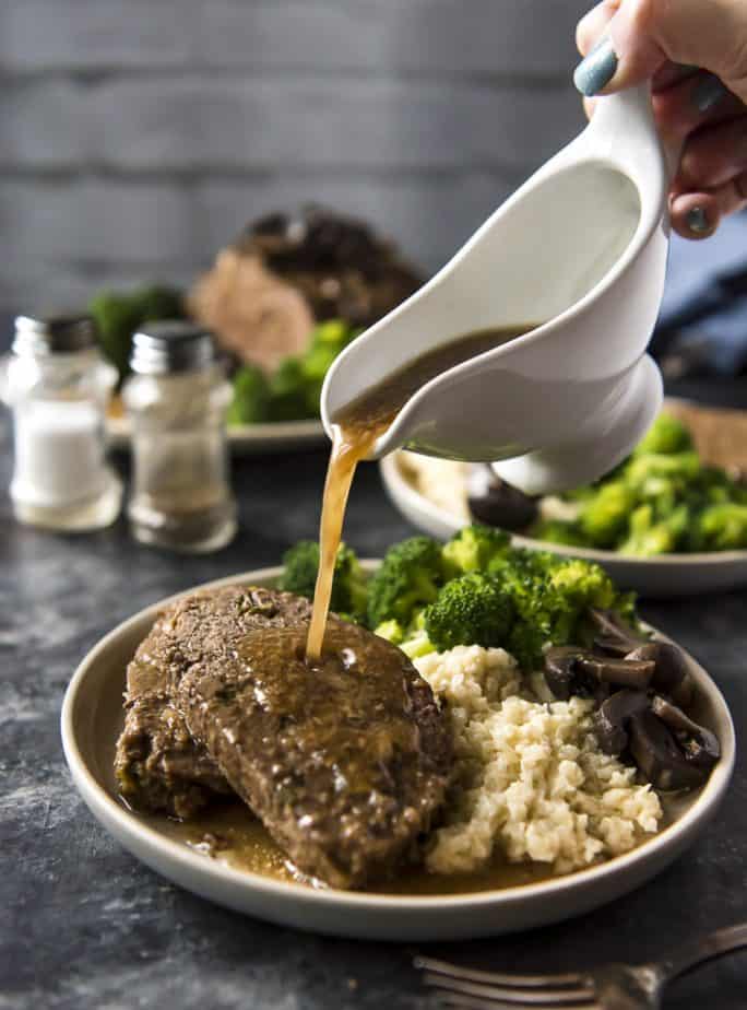 Crock Pot Meatloaf with Pan Gravy (Low Carb!) • The Crumby Kitchen