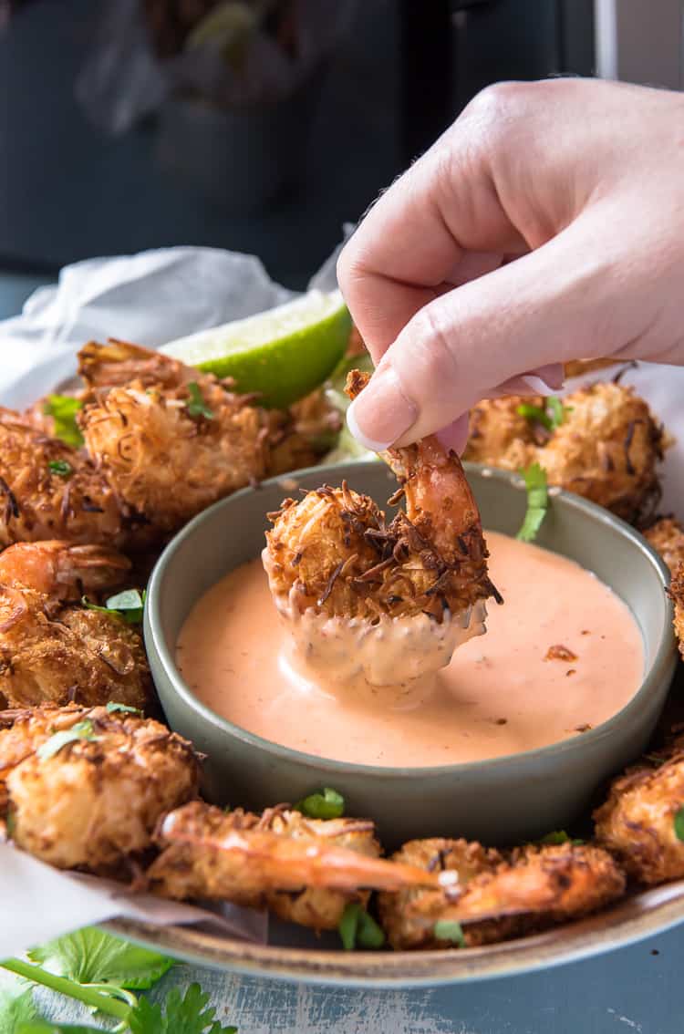 Crunchy Air Fryer Coconut Shrimp • The Crumby Kitchen