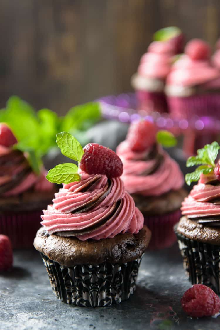 Valentine's day raspberry cupcakes