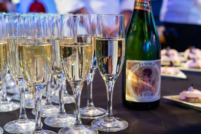 A champagne lineup at the Epcot Festival of the Arts