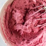 A bowl of whipped Raspberry Buttercream