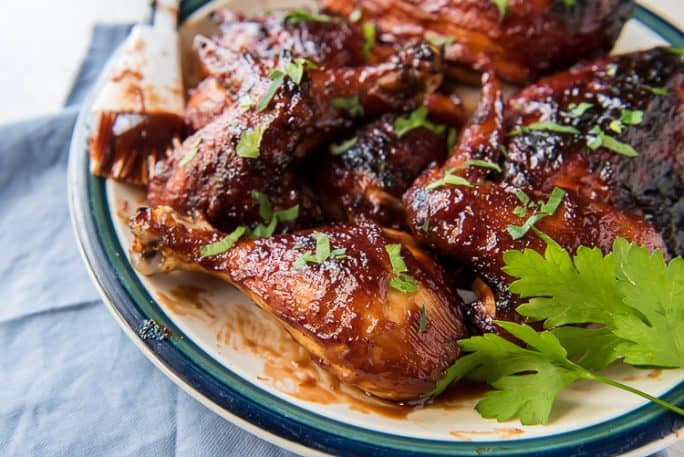 A plate full of Oven Baked Barbecue Chicken