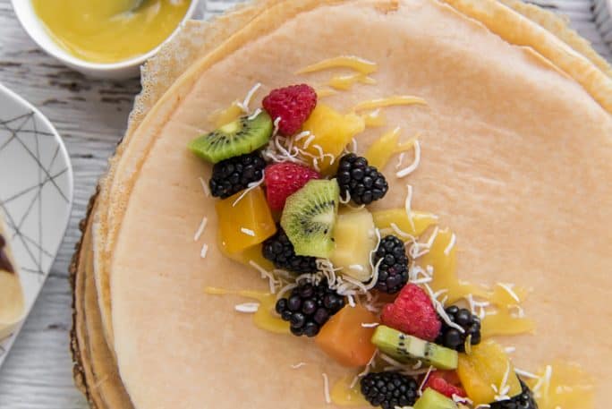 Tropical fruit crepes from a Crepe Bar