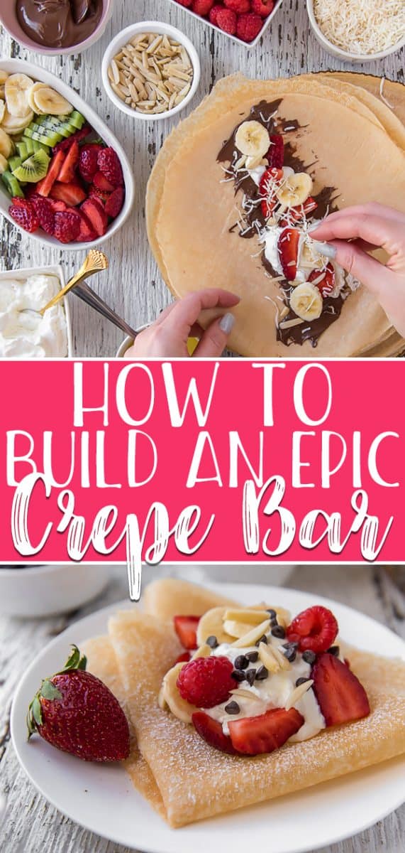 Learn how to build an epic Crepe Bar at home and be a brunch hero! Providing options for both sweet and savory crepes will have your guests raving about this unique meal idea!