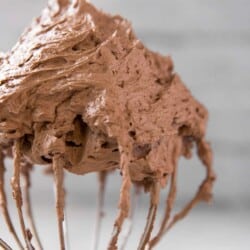 A whip covered in Whipped Chocolate Buttercream Frosting