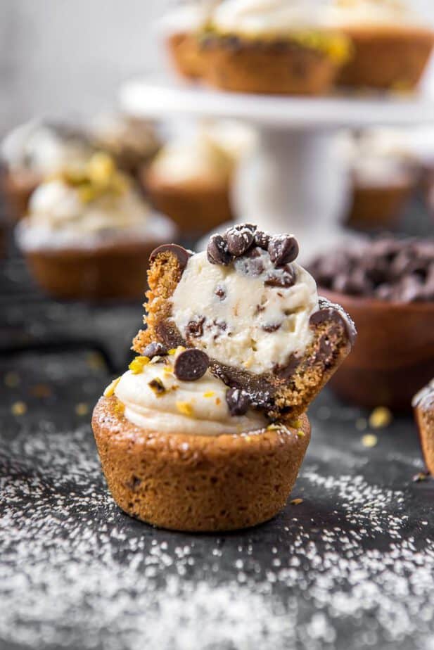 Stack of Cannoli Cookie Cups