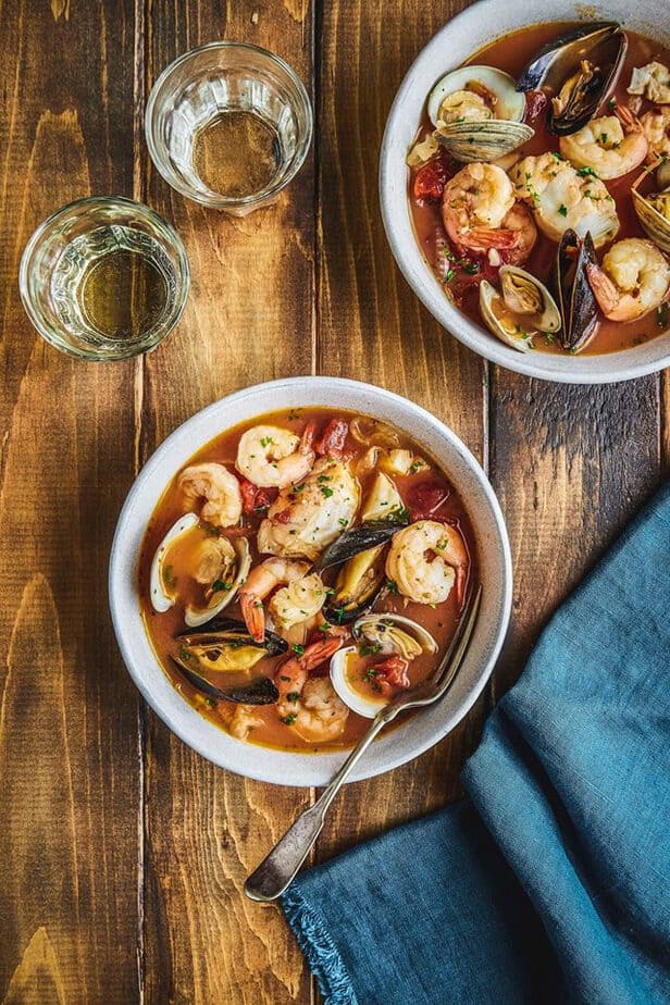 Bowls of Cioppino from The Electric Pressure Cooker Cookbook For Two