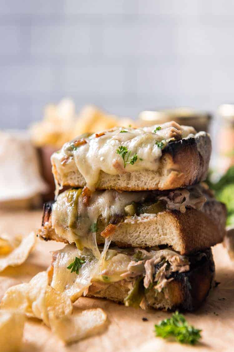 Grilled Jalapeno Popper Tuna Melt • The Crumby Kitchen