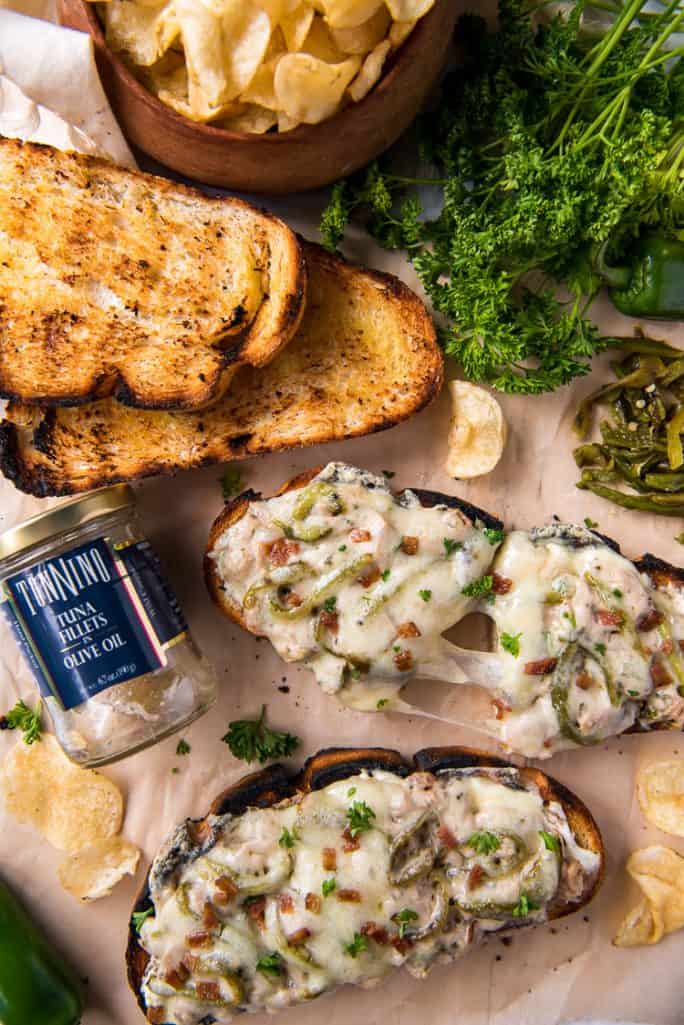 Grilled Jalapeno Popper Tuna Melt • The Crumby Kitchen