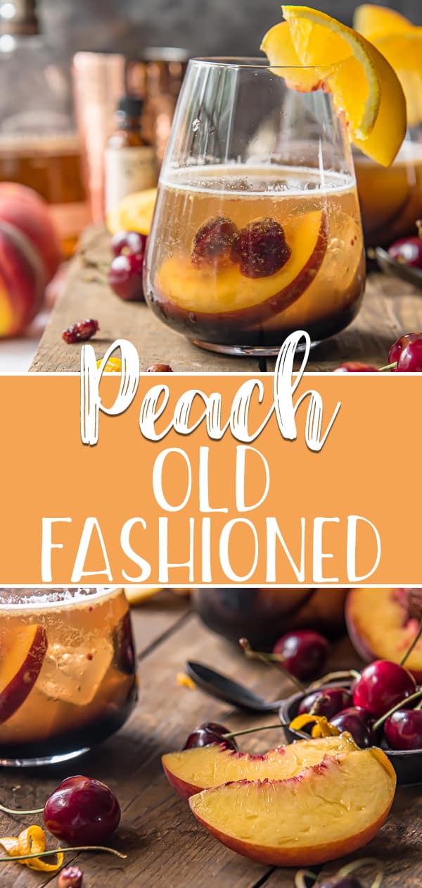 Peach Old Fashioned pin