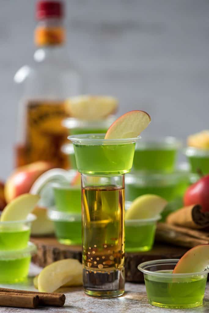 Cinnamon Apple Fireball Jello Shots • The Crumby Kitchen