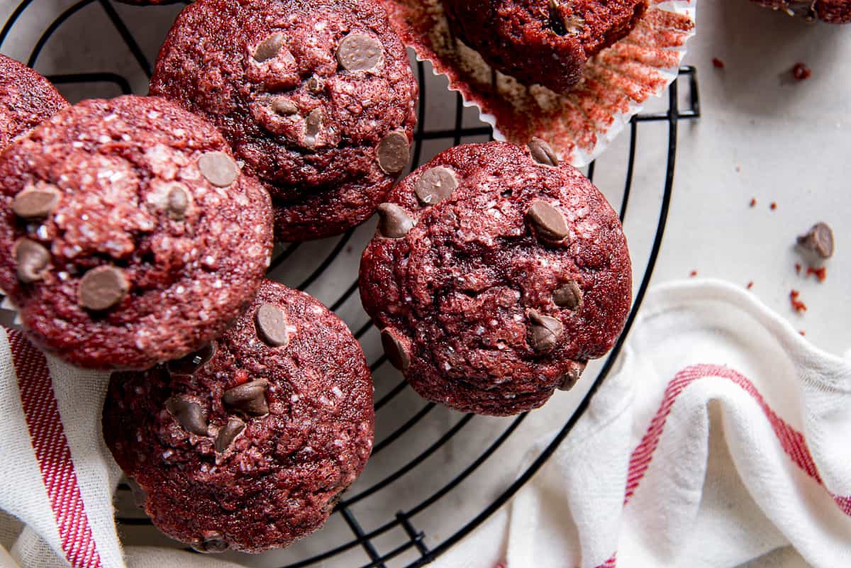 Red Velvet Muffins [thecrumbykitchen.com]