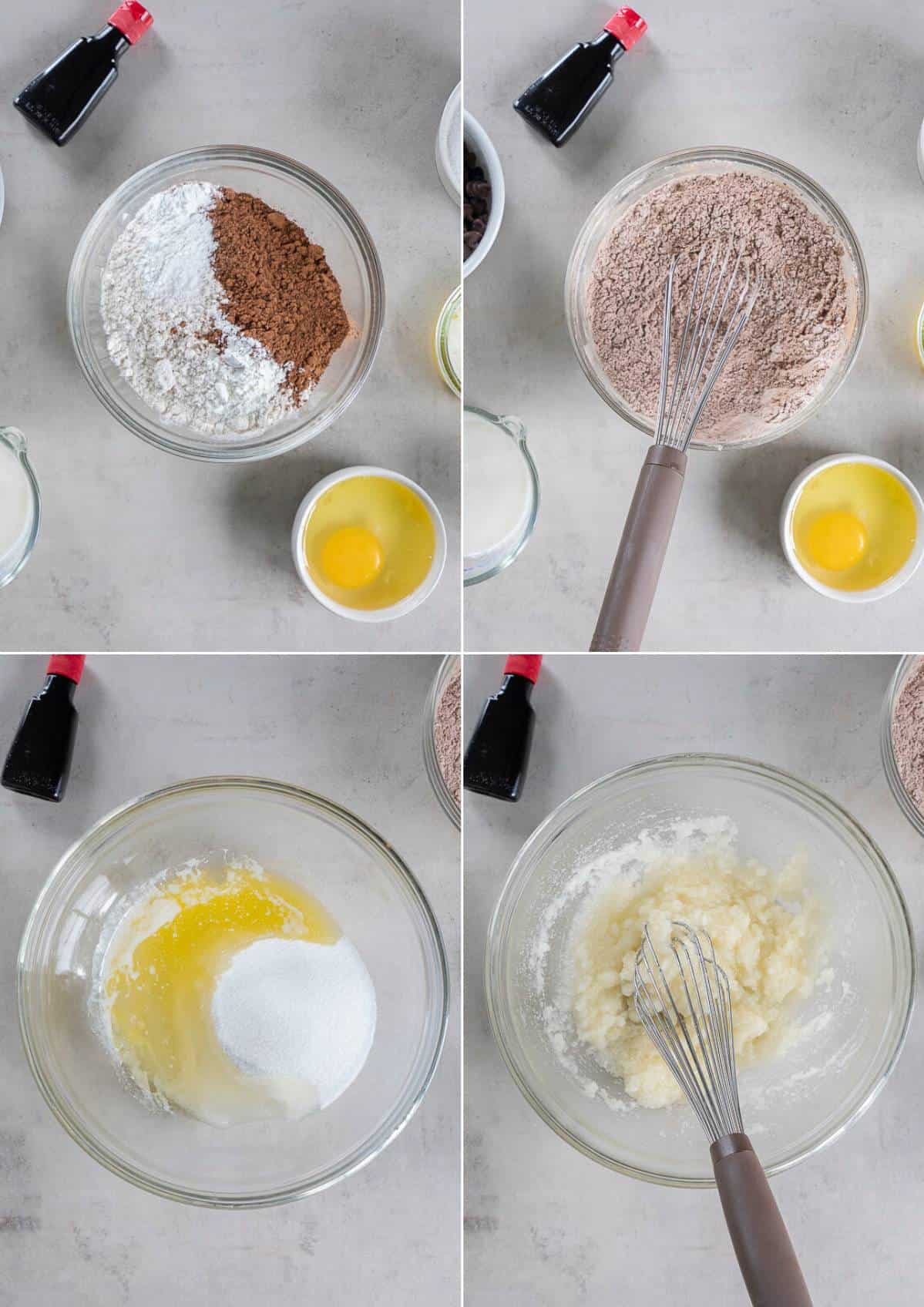 instructional photos for making red velvet muffins