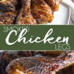 pinnable graphic for smoked chicken legs