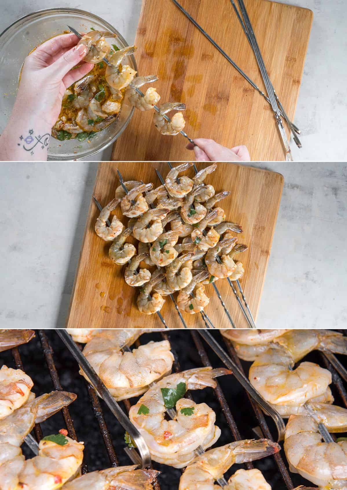 instructional photos for making smoked shrimp